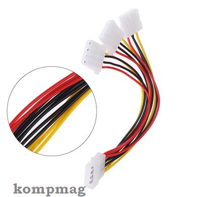 Внутренний кабель-адаптер питания размноженный на 3 разъема,сплитер Molex 4 pin(папа) на 3 Molex 4 pin(мама)