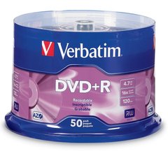 Verbatim DVD+R AZO /50 Cake 4,7 gb 120 min 16х
