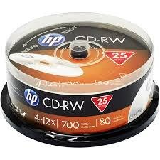 Диск CD-RW НР 700Mb 4х-12x Cake 25 штук в упаковке