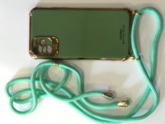 Чехол на шнурке-ремешке для мобильного телефона iPhone i11 стильный,качественный,надежный ,цвет светло-зеленый с золотом